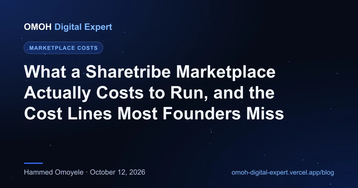 What a Sharetribe Marketplace Actually Costs to Run, and the Cost Lines Most Founders Miss